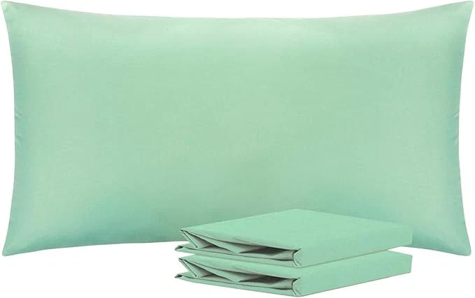 Exclusive NTBAY King Pillowcase Set – 2 Pack Brushed Microfiber 20×36 Pillowcases – Soft Wrinkle- Fade-Resistant Stain-Resistant Sea Green Pillowcases with Envelope Closure – 20×36 Inches Sea Green User-Friendly