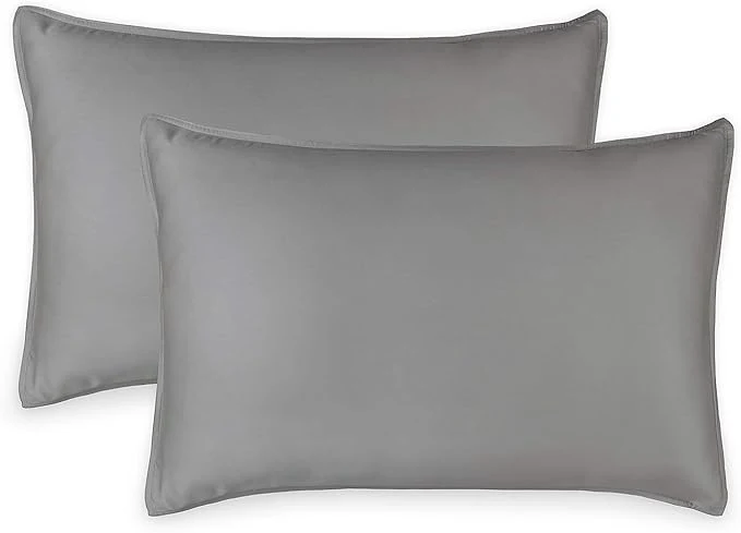 Original Design King Pillowcases by Pure Bamboo Organic Viscose Derived from Bamboo Luxuriously Soft amp Cooling Double Stitching Envelope Closure 2 King Pillowcases Stone Grey Certified