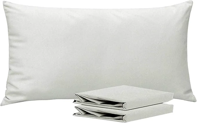 Carefully Designed NTBAY King Pillowcase Set – 2 Pack Brushed Microfiber 20×36 Pillowcases – Soft Wrinkle- Fade-Resistant Stain-Resistant Light Grey Pillowcases with Envelope Closure – 20×36 Inches Light Grey Relaxed