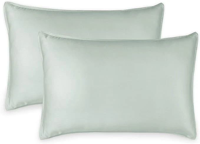 Authentic Queen Pillowcases by Pure Bamboo Organic Viscose Derived from Bamboo Luxuriously Soft amp Cooling Double Stitching Envelope Closure 2 Queen Pillowcases Sea Glass Eco-Friendly