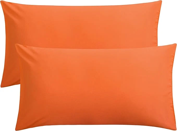 Crafted FLXXIE King Pillow Cases Set of 2 Soft Microfiber Pillow Covers with Envelope Closure Wrinkle Fade and Stain Resistant Pillowcases 20×36 Orange Exceptional