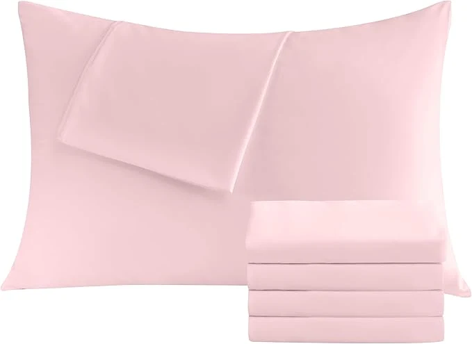 Powerful Pillowcases Queen 4 Pack 20×30 Pillow Cases with Envelope Closure Soft Plain Brushed Microfiber Covers Breathable Wrinkle-Resistant Pink Excellent