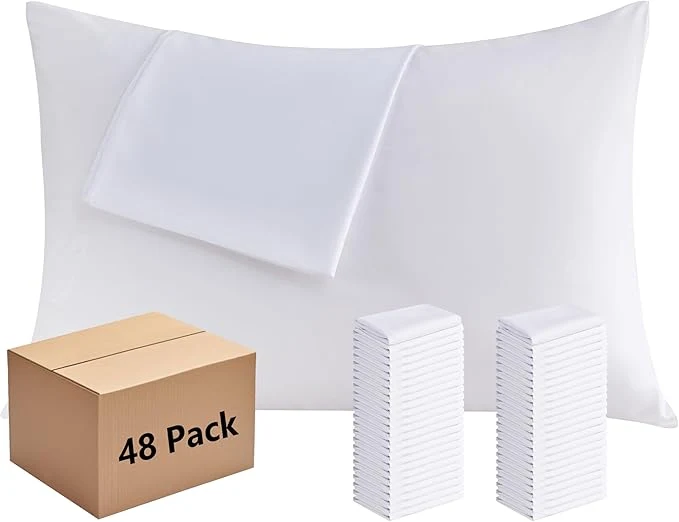 Superior White Pillowcases King Size 48 Pack – Bulk Pillow Cases with Envelope Closure Soft Brushed Microfiber Pillow Covers Hospital Hotel Airb amp bs Essentials for Hosts 20×36 Pure