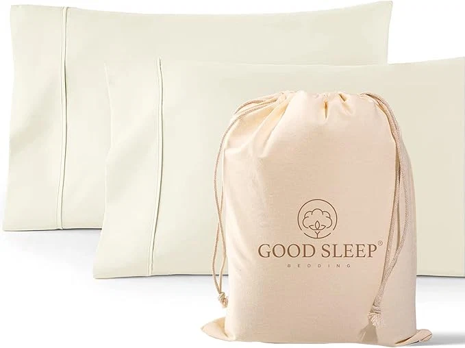 Safe 1000 TC Ivory King Pillowcases Set of 2 Egyptian Cotton Pillow Cases with Long Staple Cotton amp Sateen Weave Silky Soft Hotel – Like Bed Pillow Covers for Comfy Sleeping Snug Fit Flexible