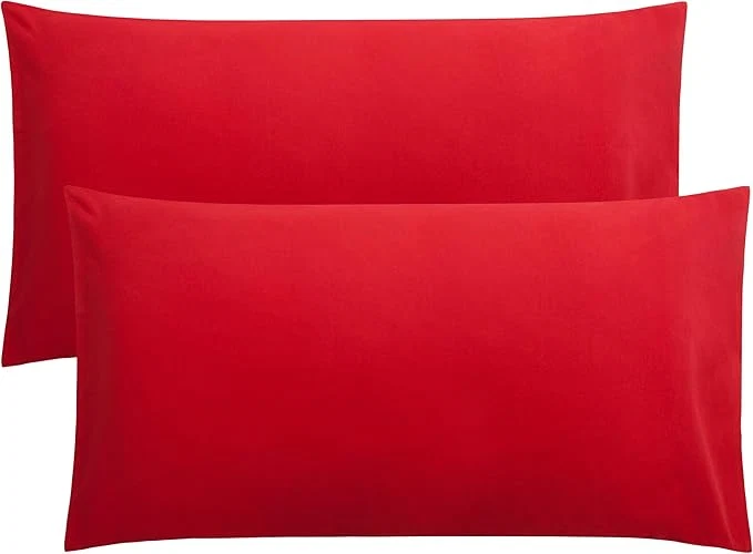 Advanced FLXXIE King Pillow Cases Set of 2 Soft Microfiber Pillow Covers with Envelope Closure Wrinkle Fade and Stain Resistant Pillowcases 20×36 Red Official