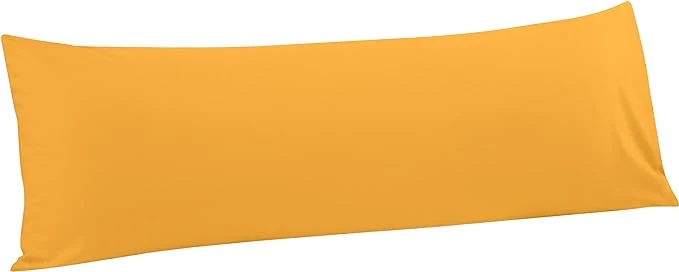 Solid FLXXIE Body Pillow Cover – Super Soft Microfiber 20×54 Body Pillow Case – Envelope Closure Wrinkle Stain Resistant 20×54 Long Pillowcase Ginger Yellow Classic