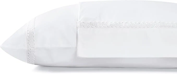 Long-Lasting Linen Home Cotton Percale Interlocked Loops Lace Pillowcases King Size White 2 Pieces of Pillow Case Crisp and Cool Strong Bed Linen 20 inches X 40 inches Comfortable