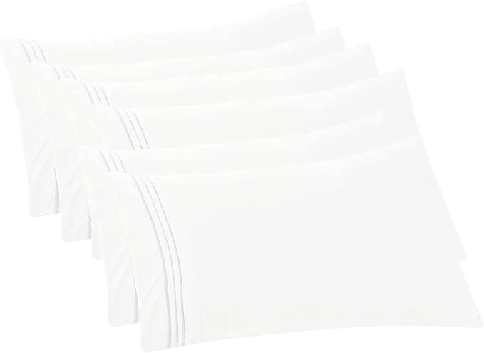 Elite Elegant Comfort 6-PACK Solid Pillowcases 1500 Premium Hotel Quality Microfiber – Smooth Weave Wrinkle and Stain Resistant Easy Slip-On 6-Piece Set King Pillowcase White Responsible