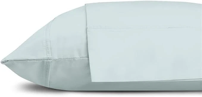 Lightweight Linen Home Cotton Percale Pillowcases King Size Blue Duck Egg 2 Pieces of Pillow Case Crisp and Cool Strong Bed Linen 20 inches X 40 inches Easy-to-Use