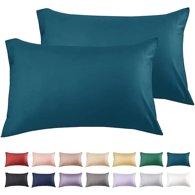 Specialty Warmstar Cotton Pillow Cases Queen Size Set of 2 600 Thread Count Pillowcases 20×30 Inches Soft Long Staple Cotton Pillowcases Breathable with Envelope Closure Dark Teal Consistent
