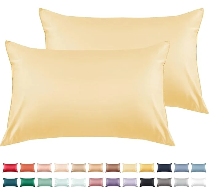 World-Class Warmstar Cotton Pillow Cases Standard Size Set of 2 600 Thread Count Pillowcases 20×26 Inches Soft Long Staple Cotton Pillowcases Breathable with Envelope Closure Mustard Yellow Enhanced