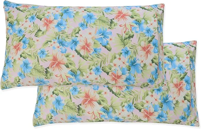 Professional Elegant Comfort Ultra Soft Set of 2 Floral Print Pillowcases – 1500 Premium Hotel Quality Microfiber Soft and Smooth Envelope Closure 2-Piece Pillow Covers – King Magnolia Comfortable