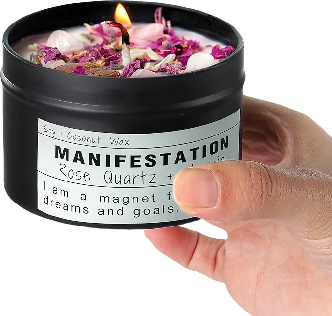Dependable Crystal Soy Candles Handmade Wishing Gifts Wishing Law of Attraction Durable