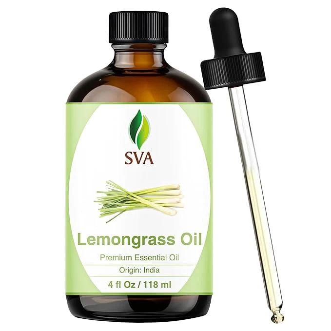 Traditional SVA Lemongrass Essential Oil – 4 Fl Oz – Natural Lemongrass Oil Lightweight