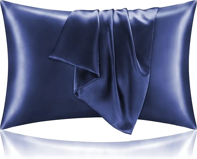 Responsible BEDELITE Satin Pillowcase for Hair and Skin Super Soft and Cooling Similar to Silk Pillow Cases 2 Pack with Envelope Closure Gift for Women Men 20 quot x40 quot King Size Navy Premium Material
