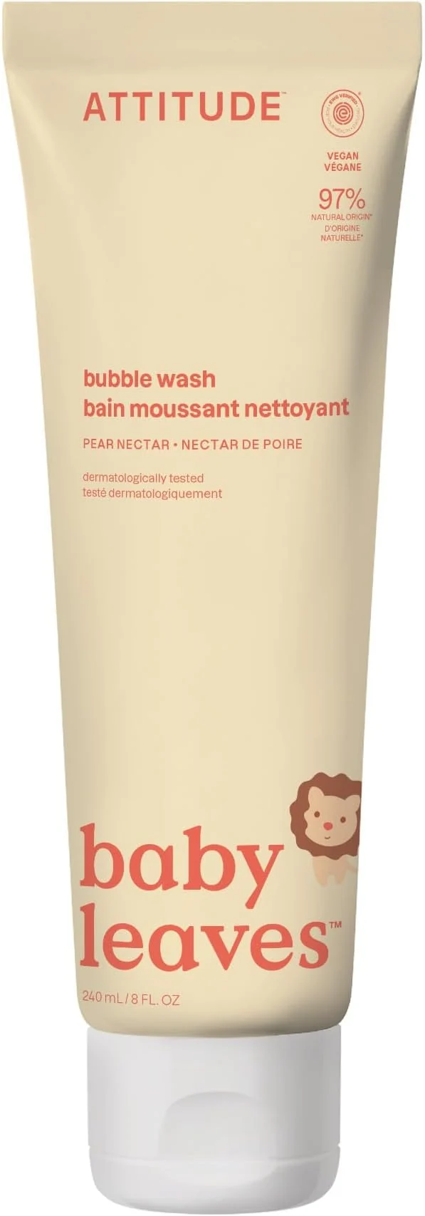 Comfortable ATTITUDE Bubble Body Wash for Baby EWG Dermatologically Tested Elite
