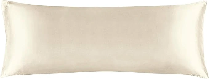 Advanced BEDELITE Satin Body Pillow Cover Super Soft and Cooling Body Pillow Pillowcase for Hair and Skin Breathable Silky Full Long Pillowcase Cover 20 quot x54 quot Beige Elegant