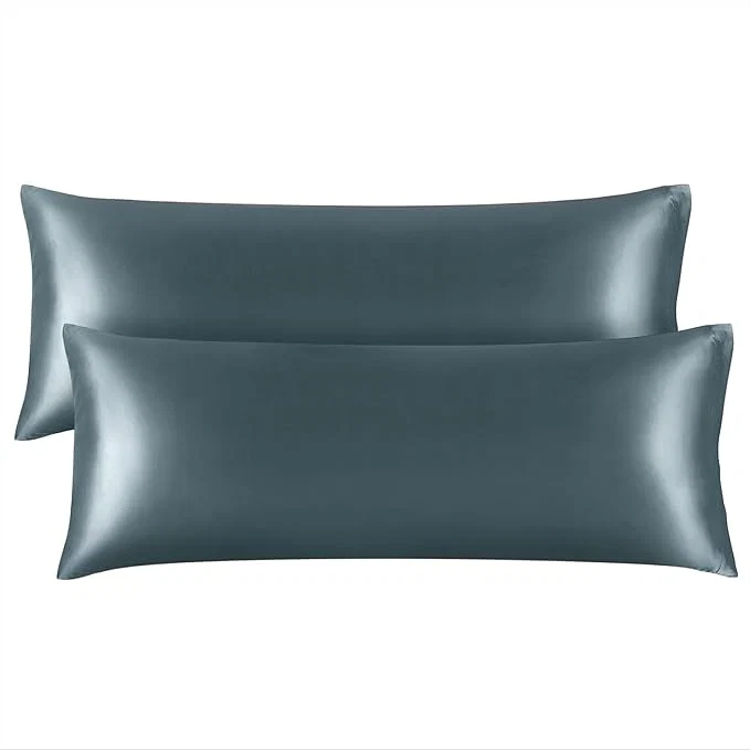 High-Quality BEDELITE Satin Body Pillow Cover 2 Pack Super Soft and Cooling Body Pillow Pillowcase for Hair and Skin Breathable Silky Full Long Pillowcase Cover 20 quot x54 quot Space Grey Selected