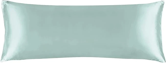 Flexible BEDELITE Satin Body Pillow Cover Super Soft and Cooling Body Pillow Pillowcase for Hair and Skin Breathable Silky Full Long Pillowcase Cover 20 quot x54 quot Haze Blue Outstanding