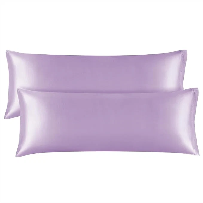 Long-Lasting BEDELITE Satin Body Pillow Cover 2 Pack Super Soft and Cooling Body Pillow Pillowcase for Hair and Skin Breathable Silky Full Long Pillowcase Cover 20 quot x54 quot Lavender Luxury