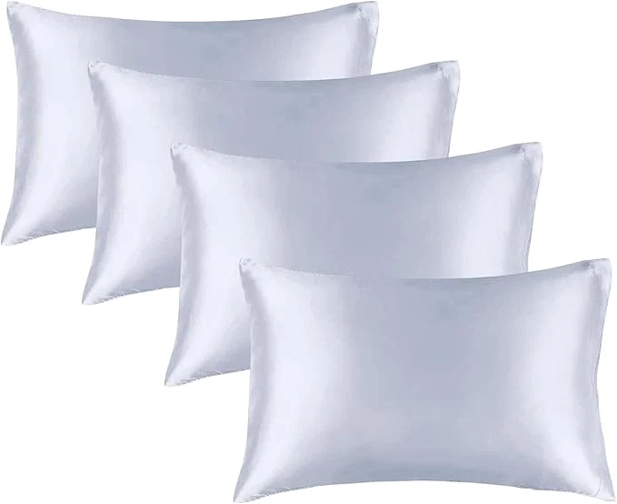 Quality BEDELITE Satin Pillowcase for Hair and Skin Super Soft Similar to Silk Pillow Cases 4 Pack with Envelope Closure Cooling Pillowcases for Women Men 20 quot x36 quot King Size Evening Haze Original