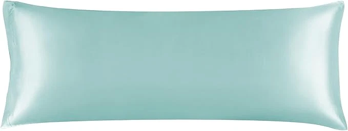 Effective BEDELITE Satin Body Pillow Cover Super Soft and Cooling Body Pillow Pillowcase for Hair and Skin Breathable Silky Full Long Pillowcase Cover 20 quot x54 quot Blue Grey Exceptional