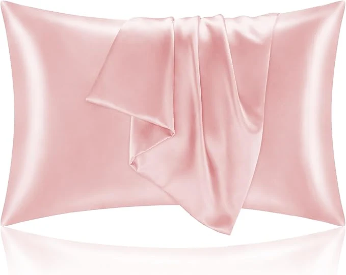 Expertly Made BEDELITE Satin Pillowcase for Hair and Skin Super Soft and Cooling Similar to Silk Pillow Cases 2 Pack with Envelope Closure Gift for Women Men 20 quot x36 quot King Size Pink Reliable