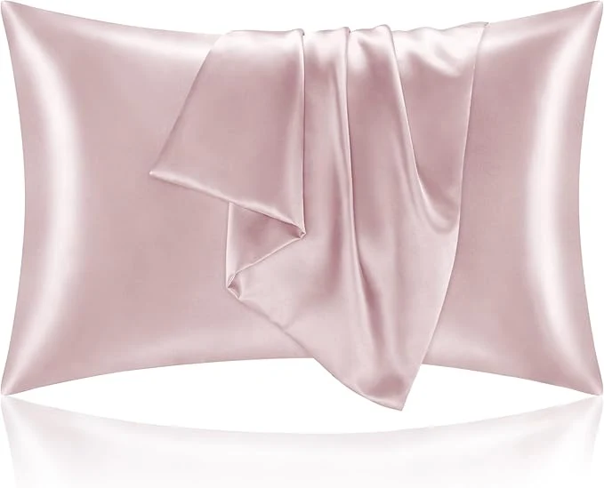 Quality BEDELITE Satin Pillowcase for Hair and Skin Super Soft and Cooling Similar to Silk Pillow Cases 2 Pack with Envelope Closure Gift for Women Men 20 quot x30 quot Queen Size Lotus Pink Trendy