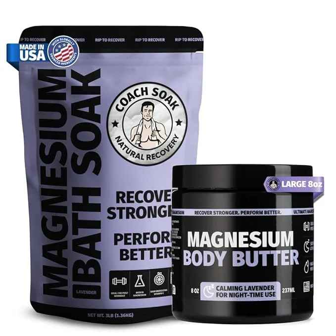 Green Coach Soak Recovery Bath Soak Nighttime Magnesium Body Butter Bundle Versatile