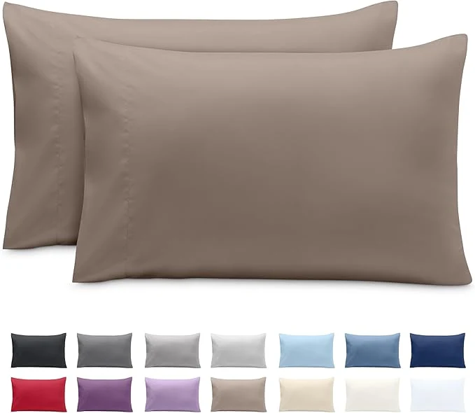 Efficient Bare Home Microfiber Pillow Cases – Queen Size Set of 2 – Cooling Pillowcases – Double Brushed – Easy Care – Envelope Closure Queen Pillowcase Set of 2 Taupe Crafted