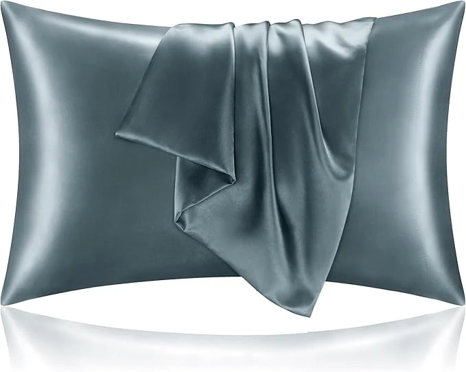 Effective BEDELITE Satin Pillowcase for Hair and Skin Super Soft and Cooling Similar to Silk Pillow Cases 2 Pack with Envelope Closure Gift for Women Men 20 quot x36 quot King Size Space Grey User-Friendly