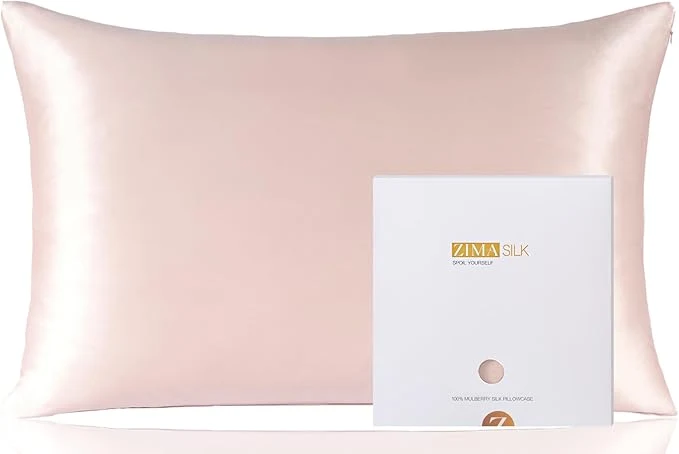 Eco-Friendly ZIMASILK Pure Mulberry Silk Pillowcase for Hair and Skin Health Soft and Smooth Both Sides Premium Grade 6A Silk 600 Thread Count with Hidden Zipper 1pc King 20 39 39 x36 39 39 Pink Environmentally Friendly