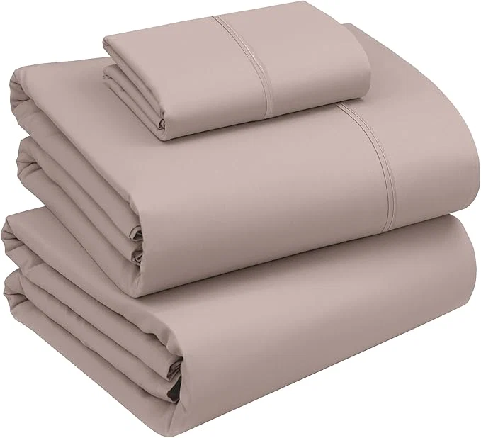 Flexible RUVANTI Cotton Sheets – Twin Size Percale Bedding Cooling amp Breathable Durable with a Crisp Soft amp Comfortable Feel 16 quot Deep Pocket 3-Piece Set Warm Mocha Minimalist