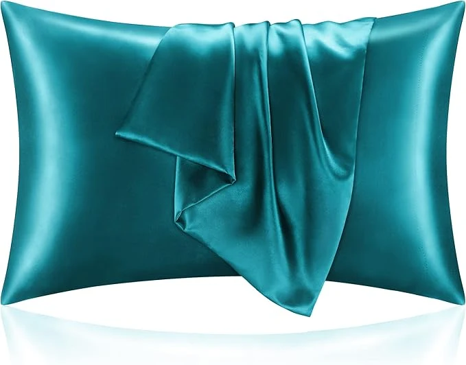 Trusted BEDELITE Satin Pillowcase for Hair and Skin Super Soft and Cooling Similar to Silk Pillow Cases 2 Pack with Envelope Closure Gift for Women Men 20 quot x26 quot Standard Size Teal Proven