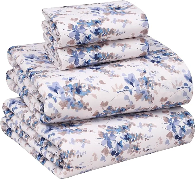 Flexible RUVANTI Queen Cotton Percale Bed Linen Set Soft Breathable – Deep Pocket 4Pcs Maple Elite