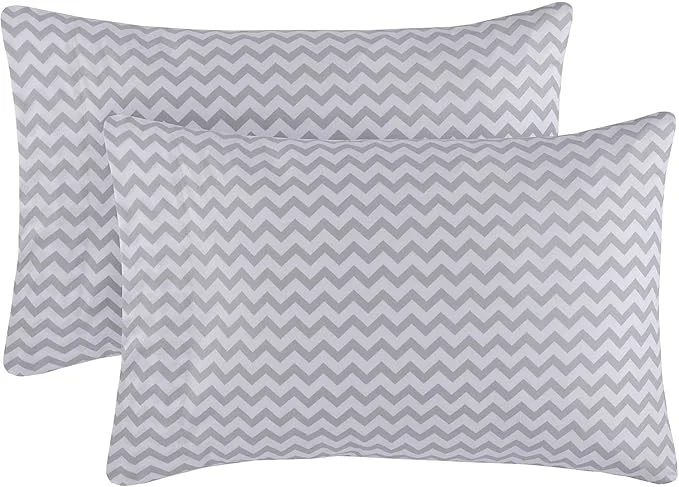 Contemporary Mellanni Pillow Cases – Luxury Extra Soft Cooling Pillow Covers – 2 PC Iconic Collection Pillowcases – Envelope Closure King 20 quot x 40 quot Chevron Gray Quality