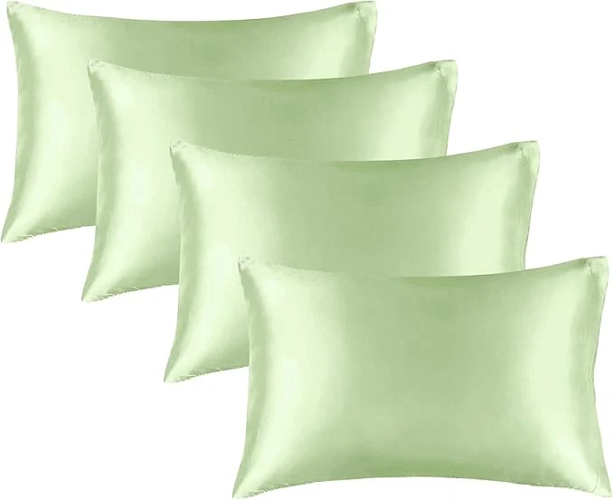 Dependable BEDELITE Satin Pillowcase for Hair and Skin Super Soft Similar to Silk Pillow Cases 4 Pack with Envelope Closure Cooling Pillowcases for Women Men 20 quot x26 quot Standard Size Gleam Selected