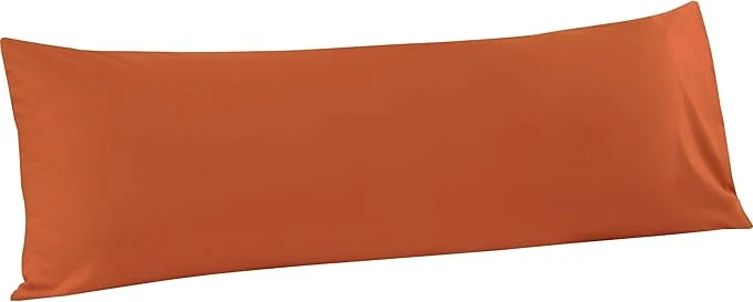 Comfortable FLXXIE Body Pillow Cover – Super Soft Microfiber 20×54 Body Pillow Case – Envelope Closure Wrinkle Stain Resistant Burnt Orange Body Pillow Cover 20×54 Burnt Orange Flexible