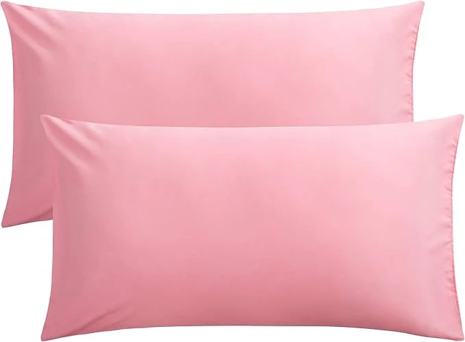 Certified FLXXIE King Pillow Cases Set of 2 Soft Microfiber Pillow Covers with Envelope Closure Wrinkle Fade and Stain Resistant Pillowcases 20×36 Pink Next-Generation