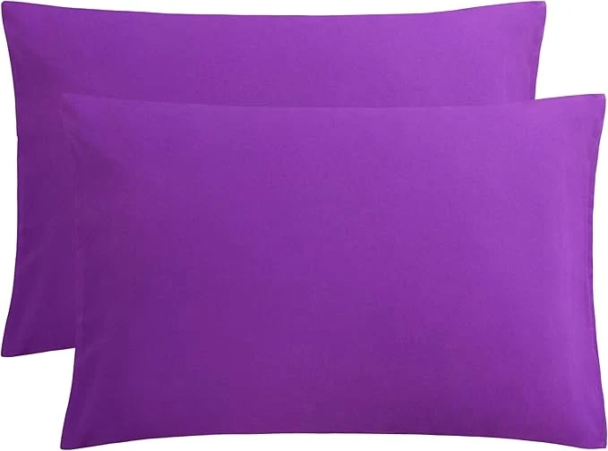 Versatile FLXXIE Pillow Cases Queen Soft Microfiber Pillow Covers with Envelope Closure Wrinkle Resistant Pillowcases 2 Piece Set 20×30 Purple Secure