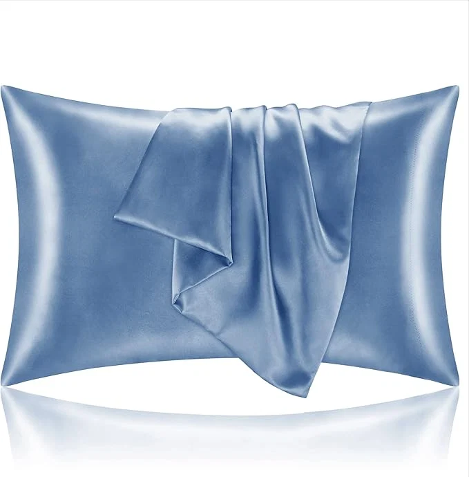 Casual BEDELITE Satin Pillowcase for Hair and Skin Super Soft and Cooling Similar to Silk Pillow Cases 2 Pack with Envelope Closure Gift for Women Men 20 quot x36 quot King Size Airy Blue Effective