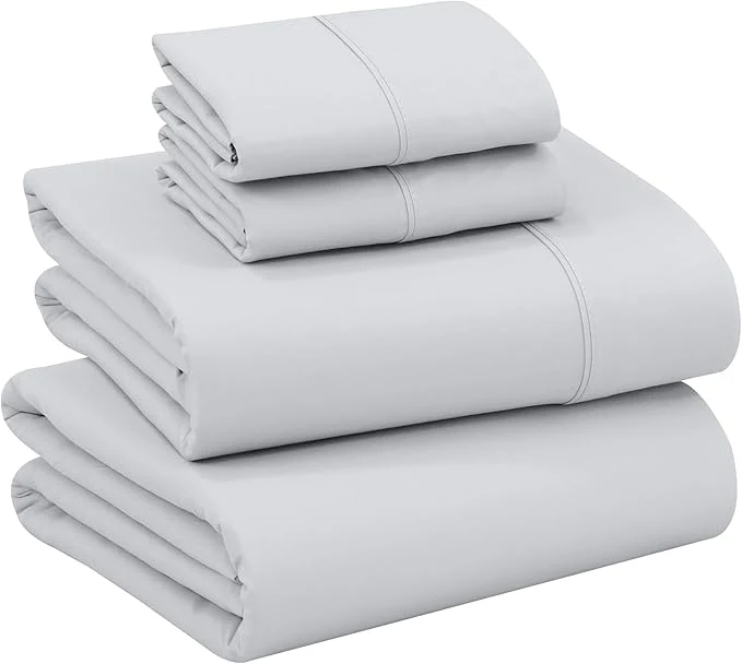 Trendy RUVANTI Cotton Sheets – King Size Percale Bedding Cooling amp Breathable Durable with a Crisp Soft amp Comfortable Feel 16 quot Deep Pocket 4-Piece Set Quiet Gray Original Design