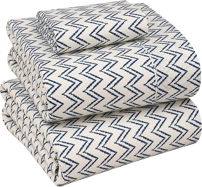 Innovative RUVANTI Cotton Sheets – Twin XL Size Percale Bedding Cooling amp Breathable Floral Design Durable with a Crisp Soft amp Comfortable Feel 16 quot Deep Pocket 3-Piece Set Chevron Flexible