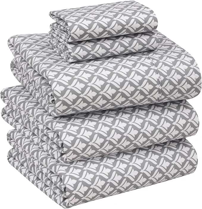 Organic RUVANTI Cotton Sheets – Split King Size Percale Bedding Cooling amp Breathable Floral Design Durable with a Crisp Soft amp Comfortable Feel 16 quot Deep Pocket 5-Piece Set Idiomatic Expression Crafted