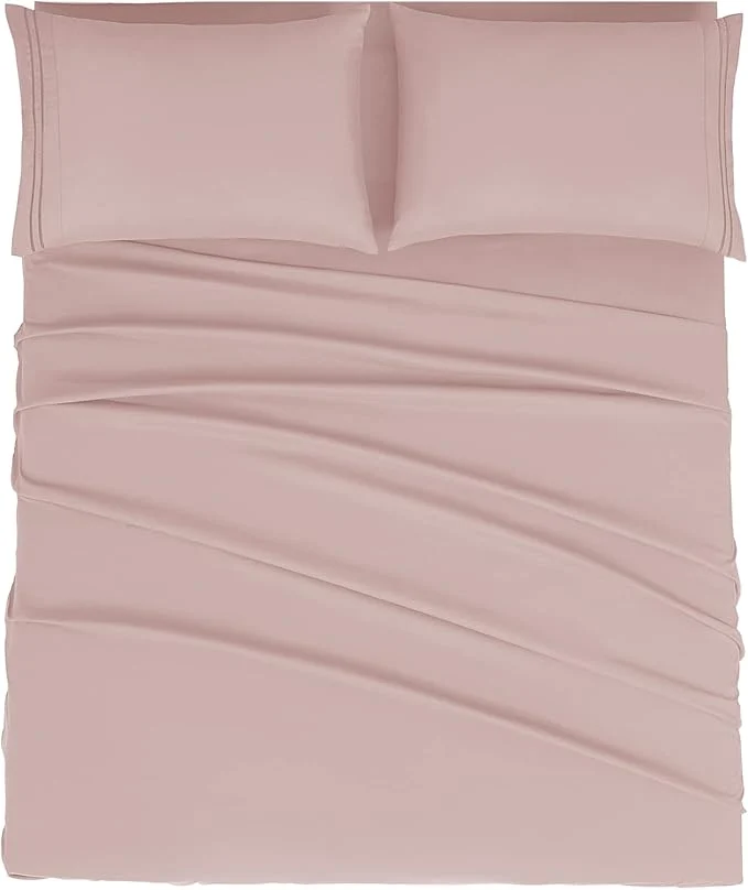 Trusted Mejoroom California King Size Sheet Set – Soft Microfiber Bed Sheets Deep Pocket Fitted Sheet Breathable Wrinkle amp Fade Resistant – 4 Piece California King Dusty Pink Selected