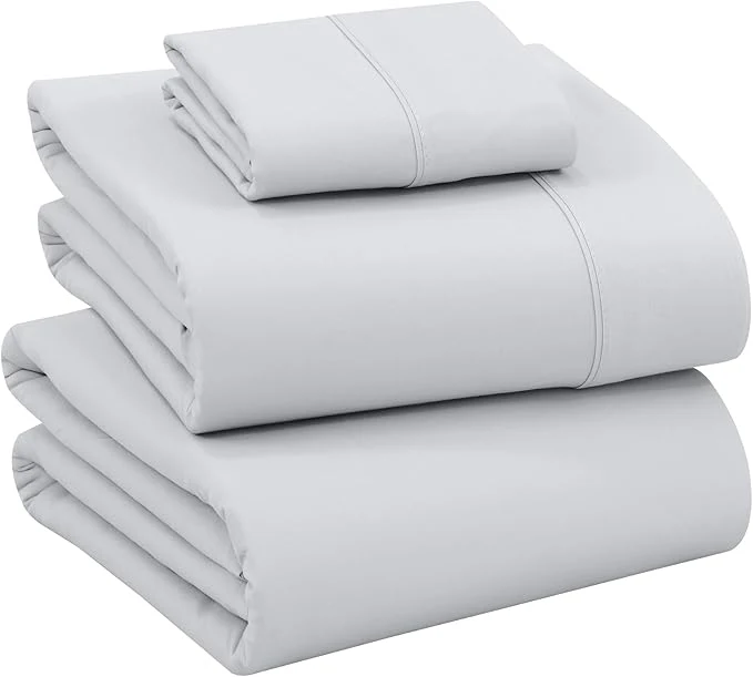 Consistent RUVANTI Cotton Sheets – Twin XL Size Percale Bedding Cooling amp Breathable Durable with a Crisp Soft amp Comfortable Feel 16 quot Deep Pocket 3-Piece Set Quiet Gray Enhanced
