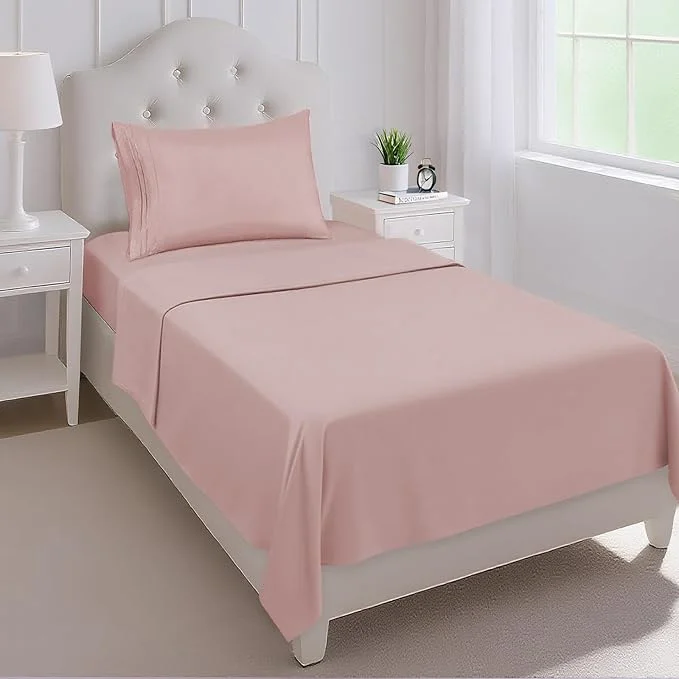 Specialty Mejoroom Twin Sheet Set – Hotel Collection Twin Sheets – Bedding Sheets amp Pillowcases with Deep Pocket Fitted Sheet Breathable Wrinkle amp Fade Resistant – 3 Piece Dusty Pink Superior