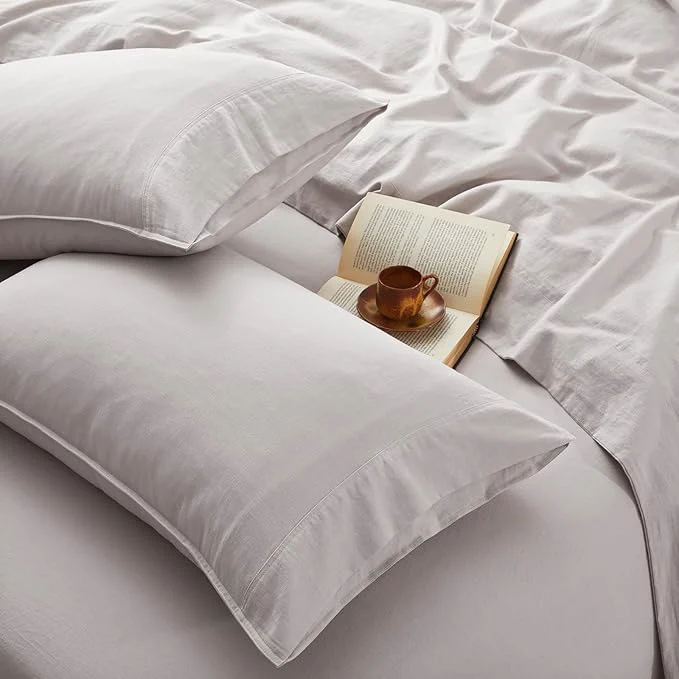 Consistent 3Pcs Organic Linen Sheets Twin Size French Linen from Normandy Breathable Natural Linen Twin Sheet Set with 16 Inch Deep Pocket 1 Flat Sheet 1 Fitted Sheet 1 Pillowcases Fashionable
