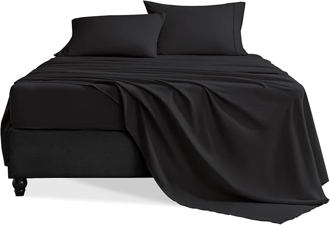 High-Performance Full Size Bed Sheets Set 4 Pieces Hotel Luxury Soft Microfiber Bed Sheets Set Up to 16 quot Deep Pockets Oeko-Tex Sheets with Elastic Breathable Wrinkle Black Full Innovative