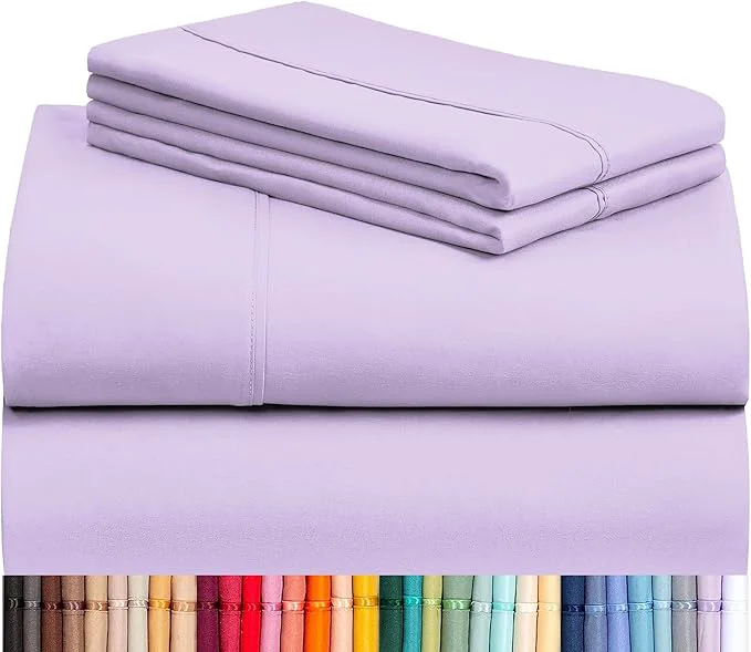 Functional LuxClub 3 PC Sheet Sheets Deep Pockets 18 quot Eco Friendly Wrinkle -Kids-Fitted Sheets Machine Washable Hotel Bedding Silky Soft – Lavender Twin Innovative